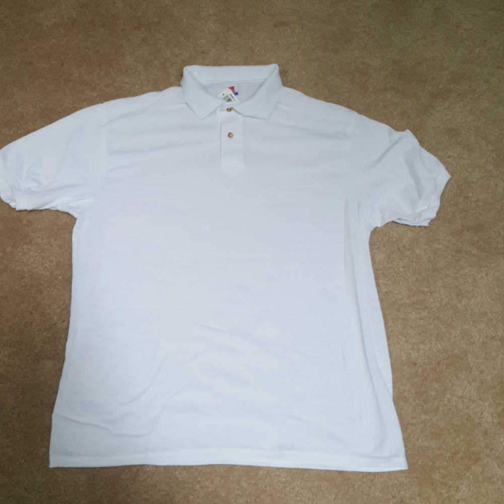 Men's large Hanes stay clean cotton blend Polo t-s